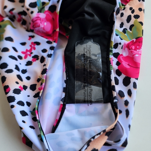 NWOT NOON SWIM Women's Ruched Halter 1 Piece Swimming Suit Leopard Floral Sz 18 - Picture 12 of 15